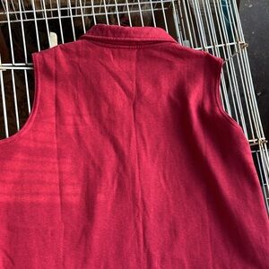 Isaac’s Designs Fleece Sleeveless Red Vest Bling Zipper Zip Up Women’s L Maroon